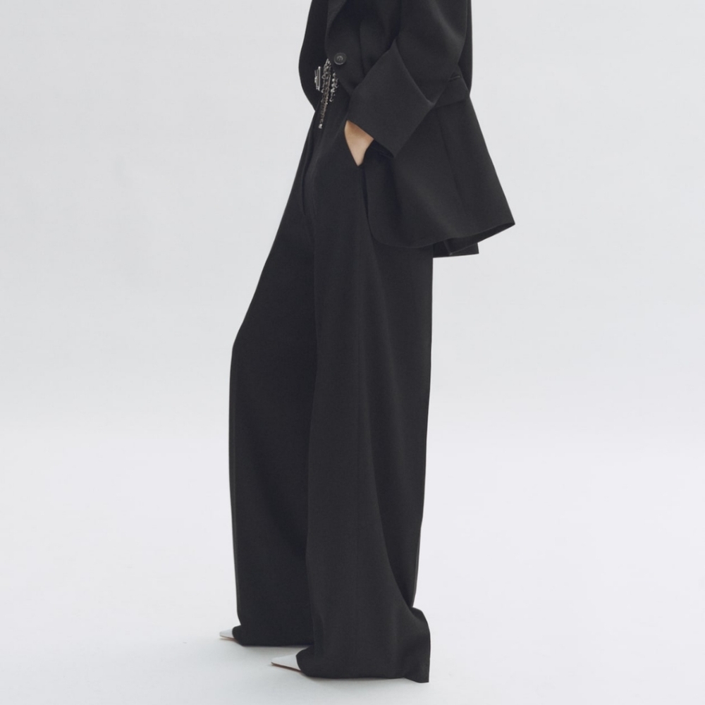 Stella McCartney x H&M High-Waisted Black Wool Suit Pants | US 8 - Picture 5 of 15